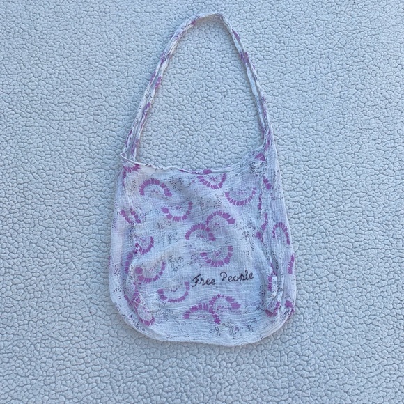 Free People Print Fabric Over the Shoulder Bag Tote Cloth - Picture 3 of 5